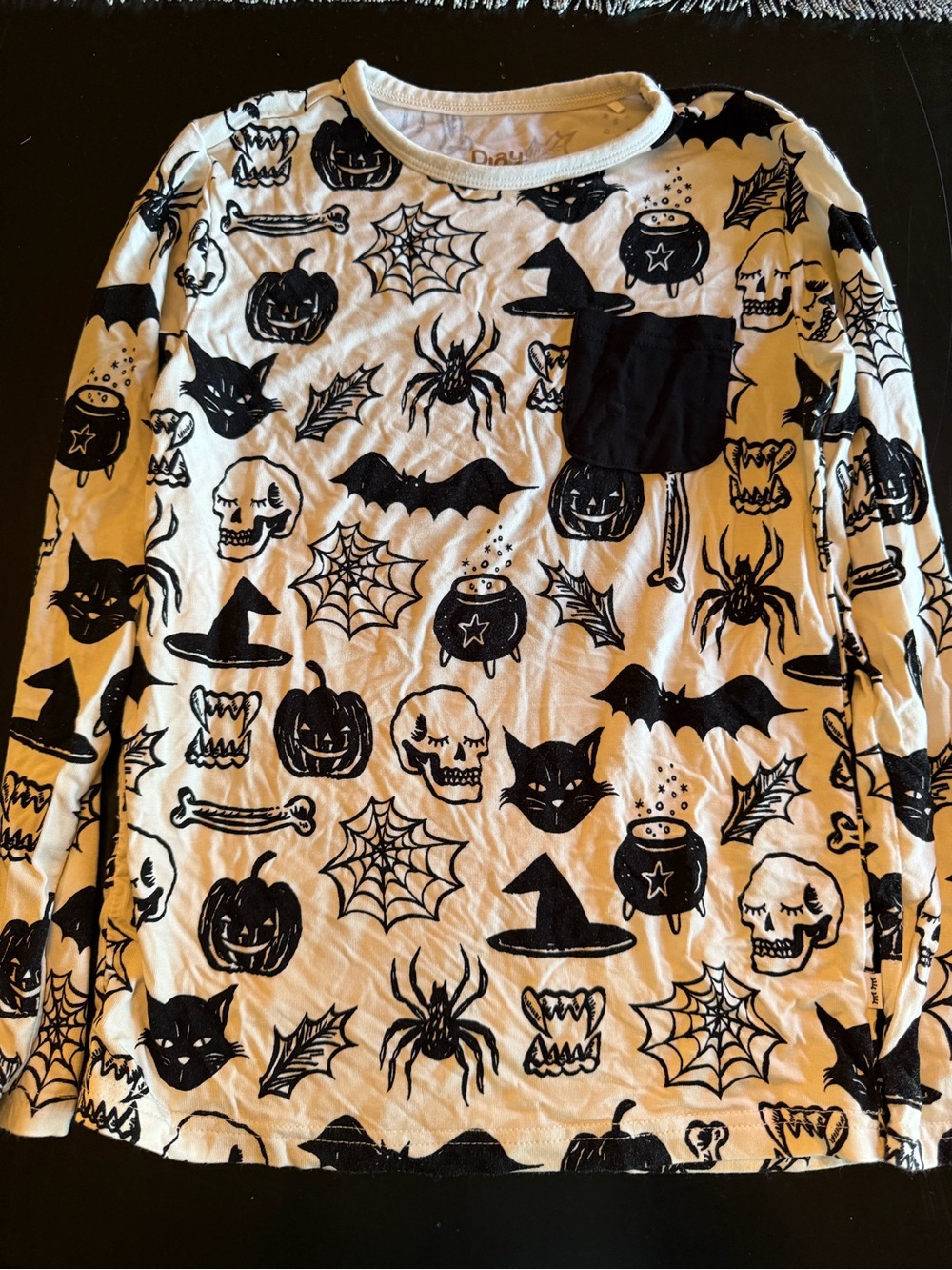 Little Sleepies Black & White Halloween Long Sleeve Tee